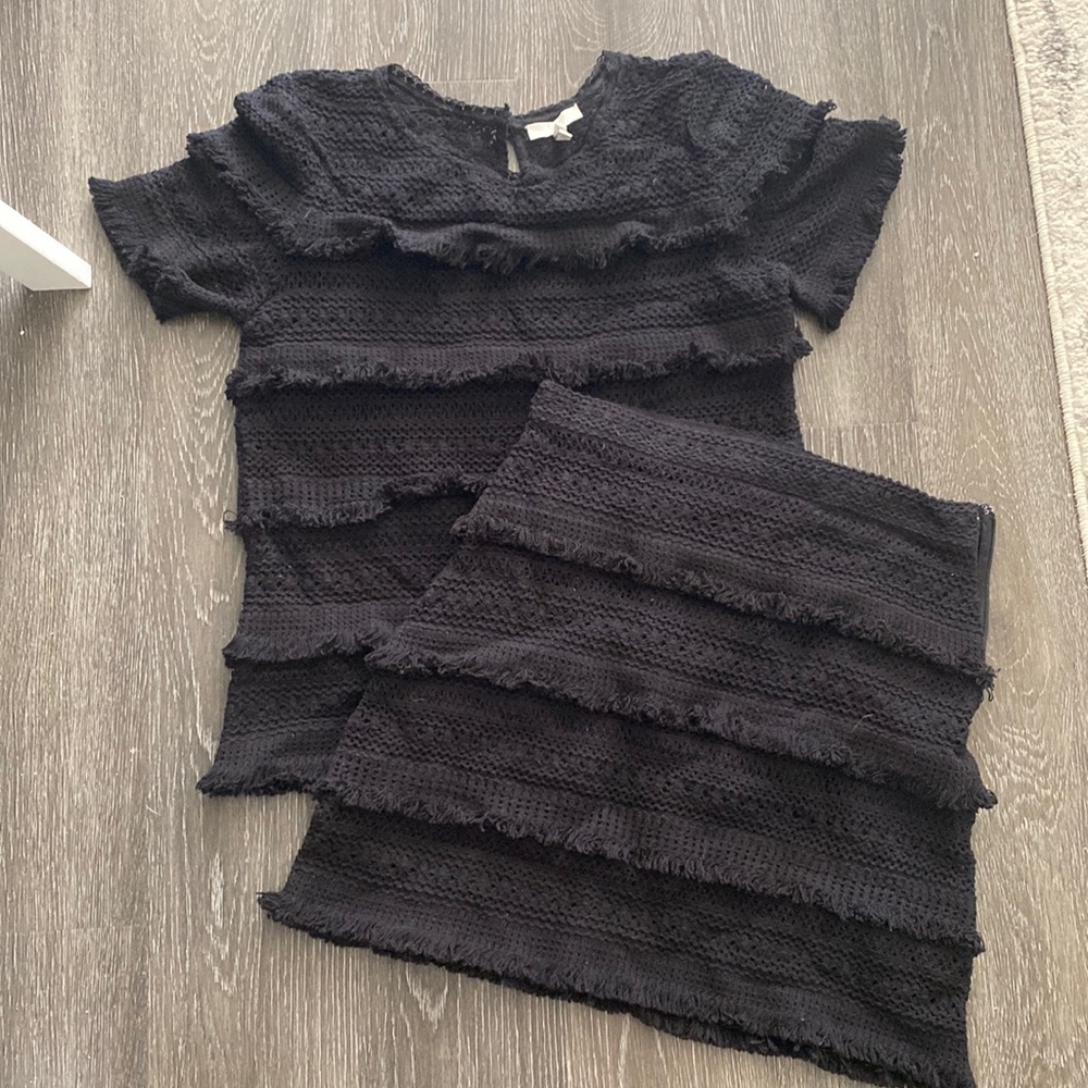 Joie Black Top and Skirt Set
